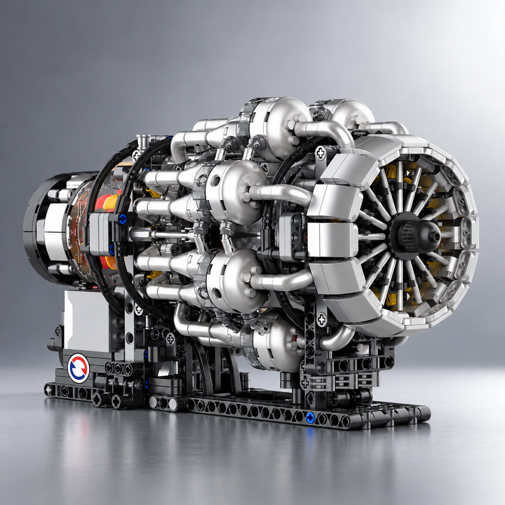 TechBricks Turbojet Engine Building Kit – 1,214 Pieces