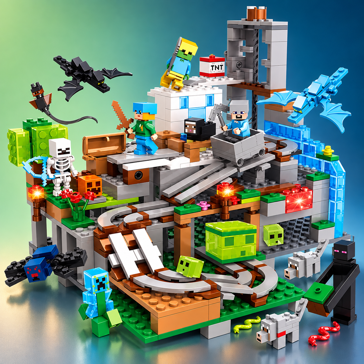 TechBricks Cave Village Adventure Building Blocks Set