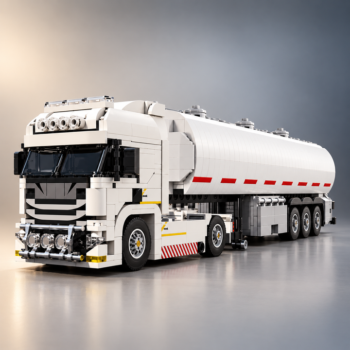 TechBricks Truck & Container Trailer Building Block Set — up to 699 pieces