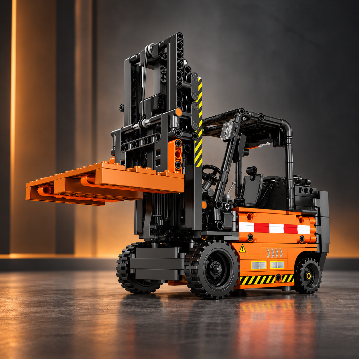 Techbricks Remote Control Forklift MOC Model Building Blocks 662PCS