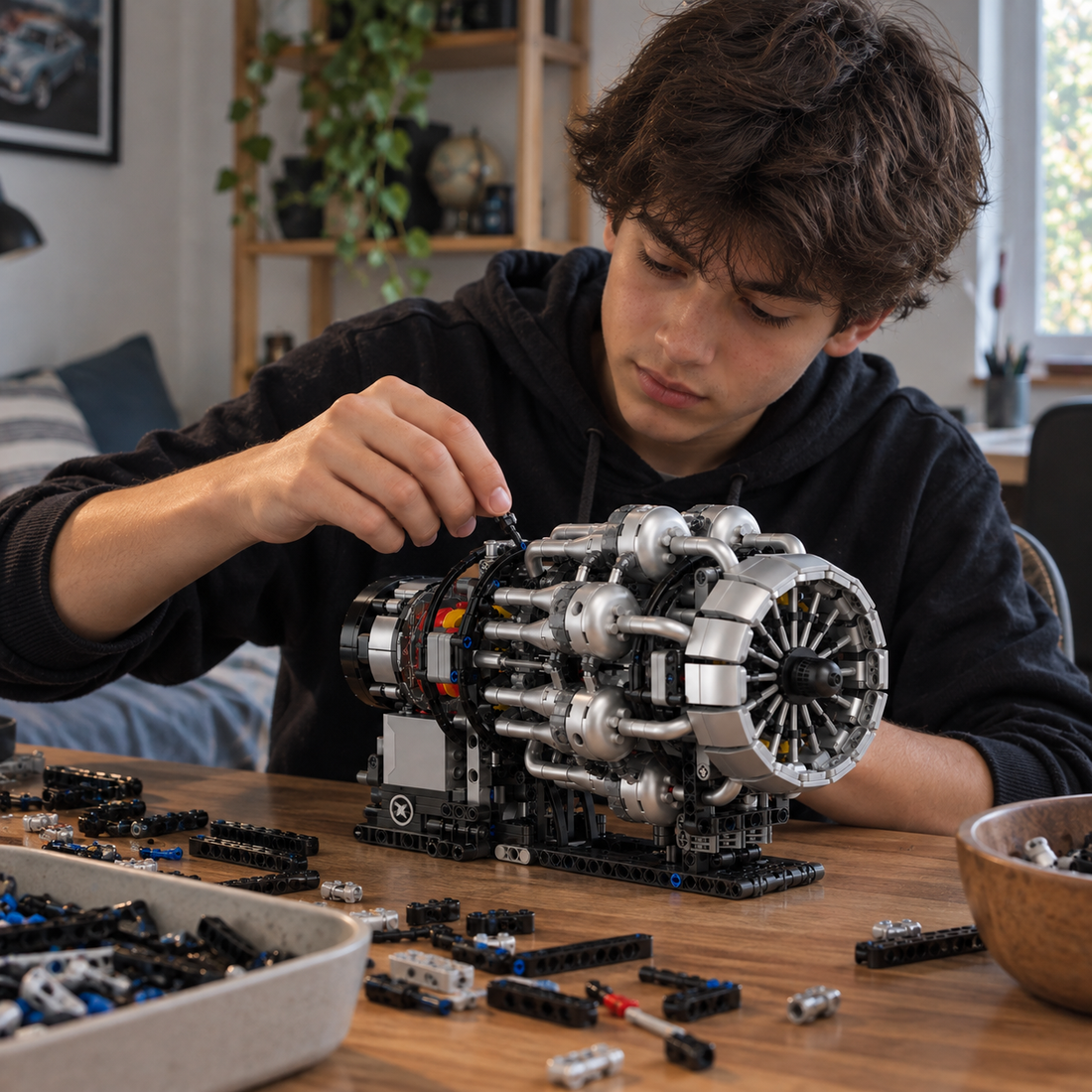 TechBricks Turbojet Engine Building Kit – 1,214 Pieces
