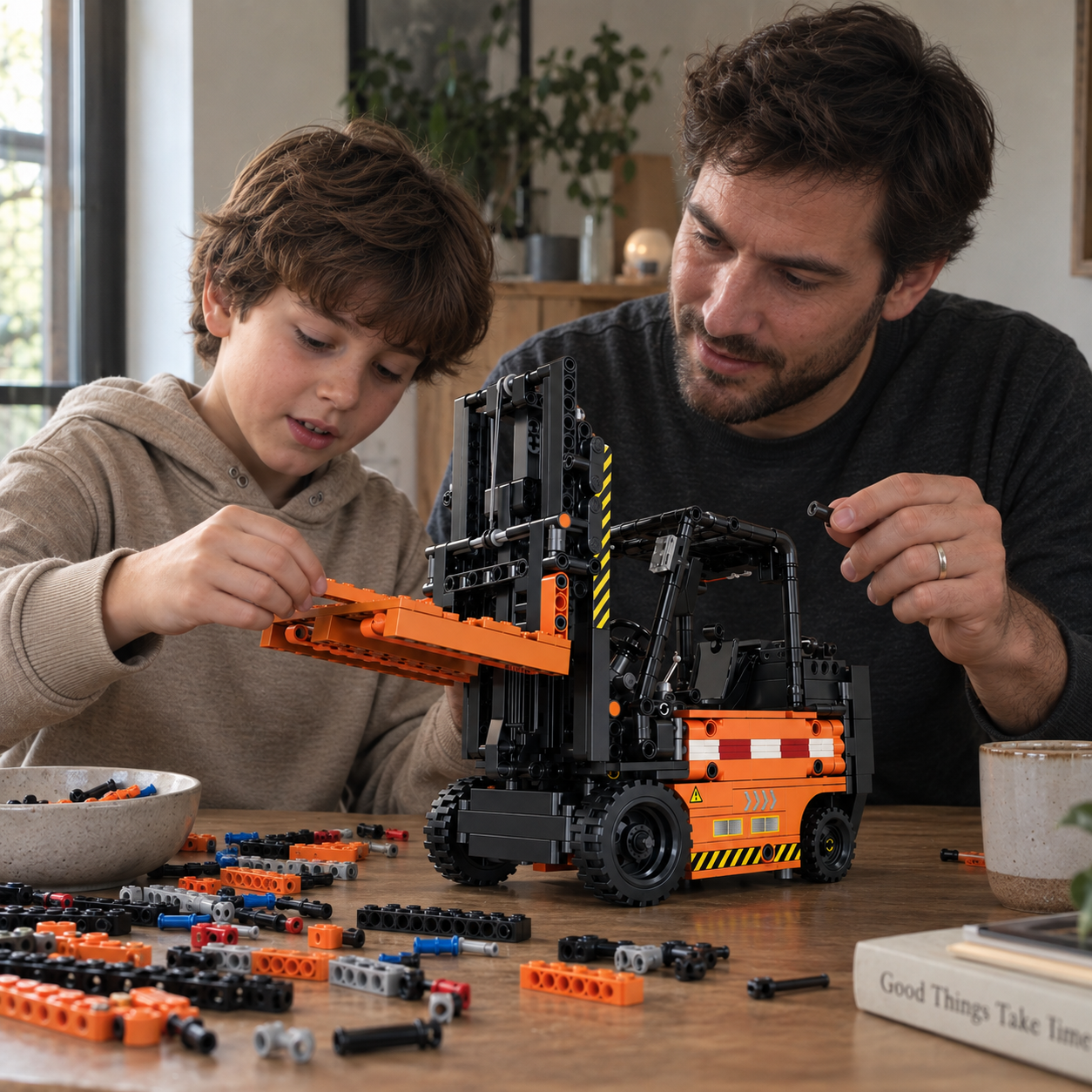 Techbricks Remote Control Forklift MOC Model Building Blocks 662PCS