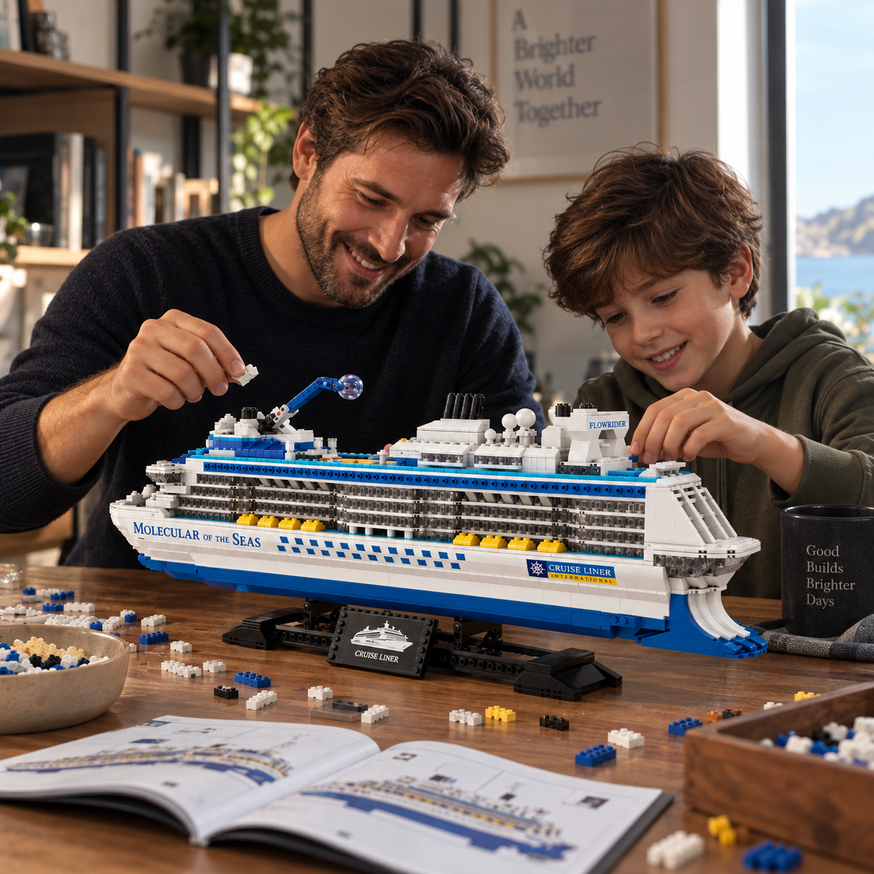 TechBricks Luxury Cruise Ship Building Blocks Set – 2,400+ Pieces