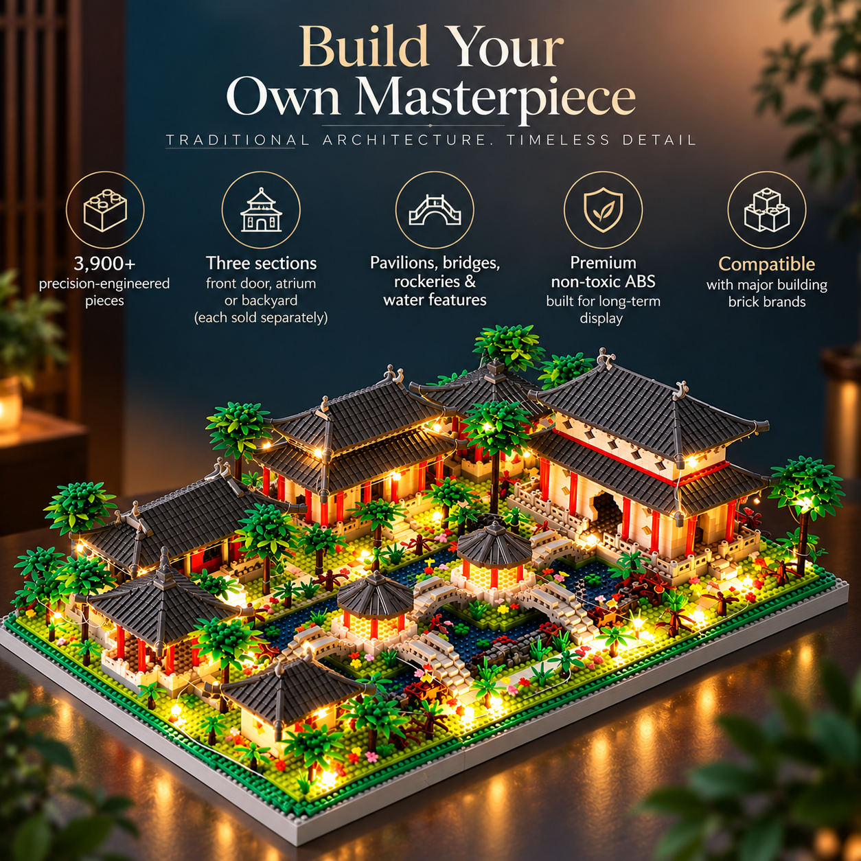 TechBricks Suzhou Classical Garden Building Blocks Set – 3,900+ Pieces