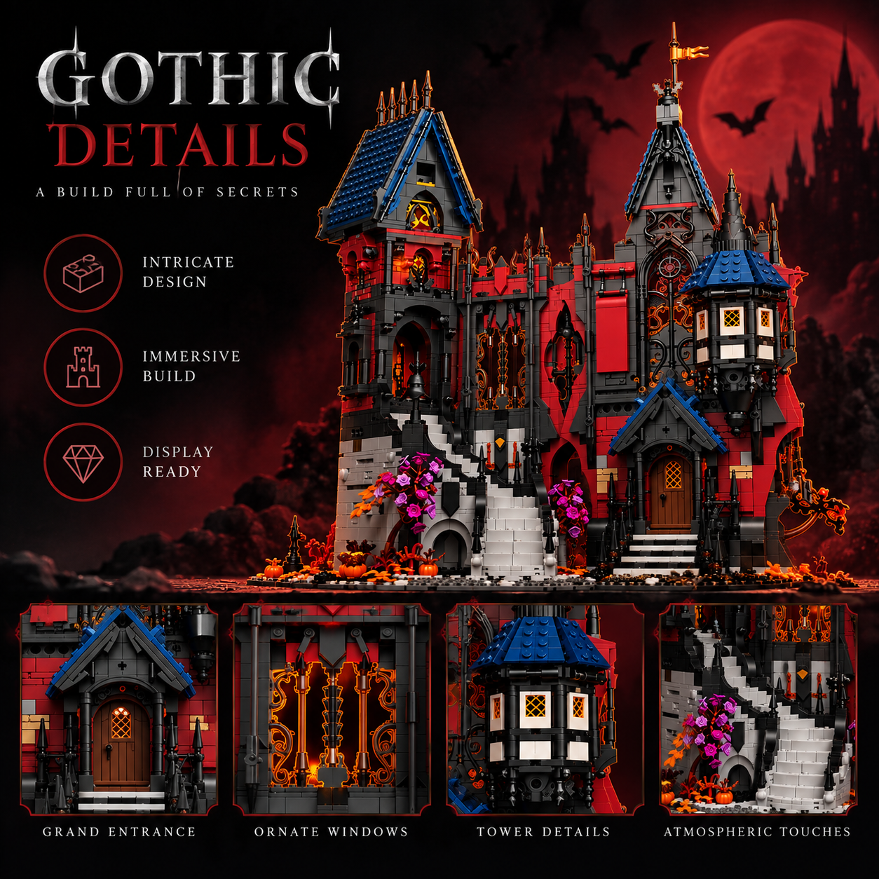 TechBricks Gothic Vampire Castle Building Blocks – 3,540 Pieces