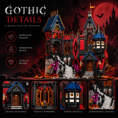 Gothic vampire castle building block set by TechBricks