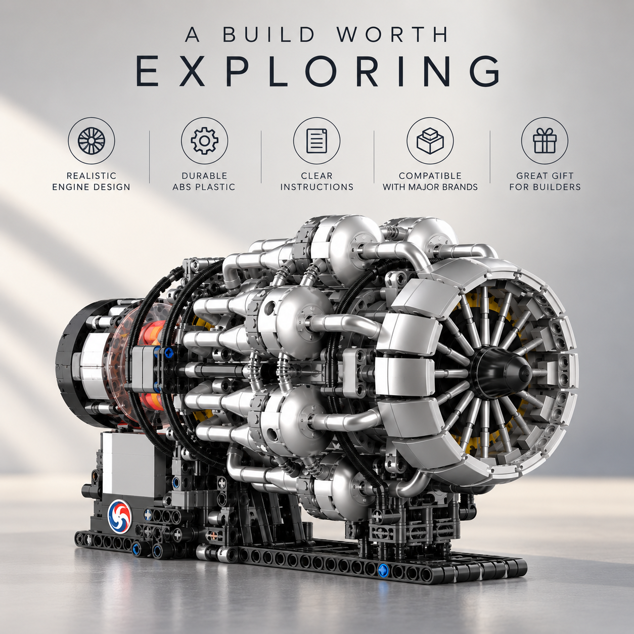 TechBricks Turbojet Engine Building Kit – 1,214 Pieces