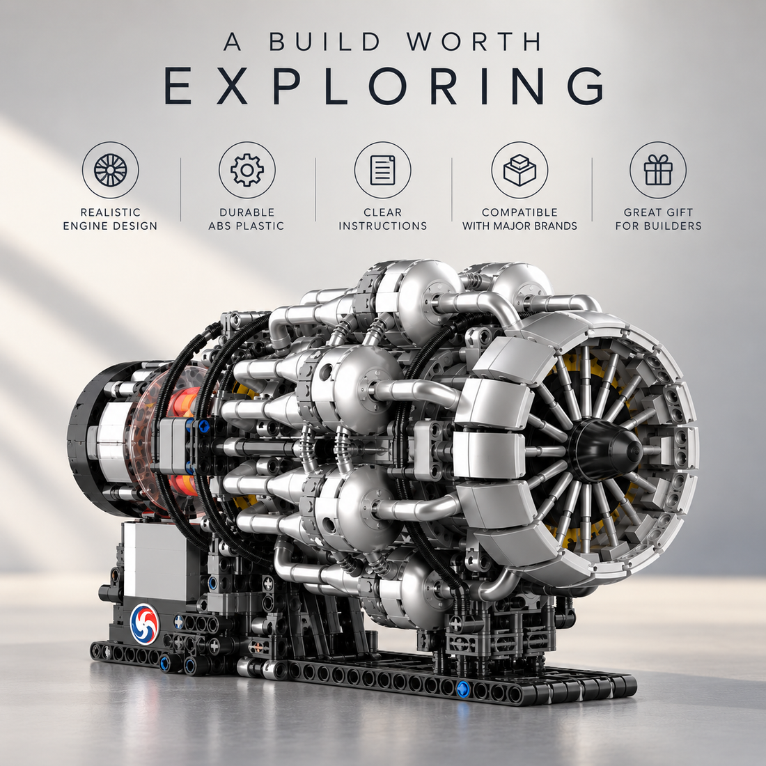 TechBricks Turbojet Engine Building Kit – 1,214 Pieces
