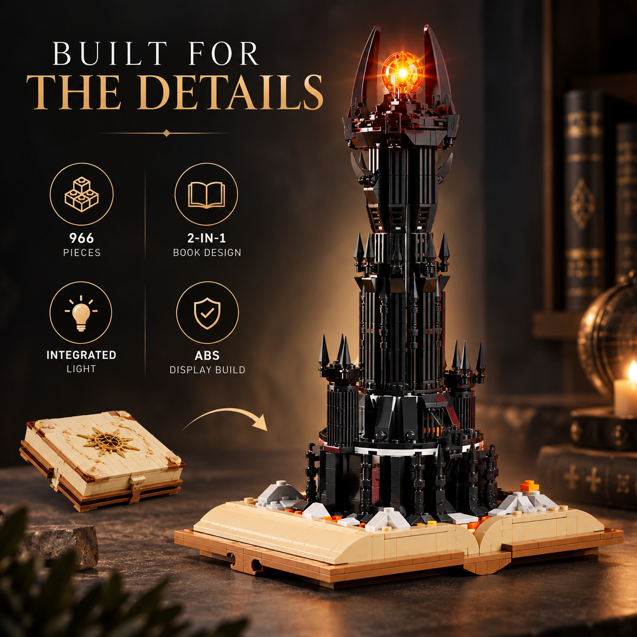 TechBricks Magic Castle Building Blocks Set with Lights – 966 Pieces