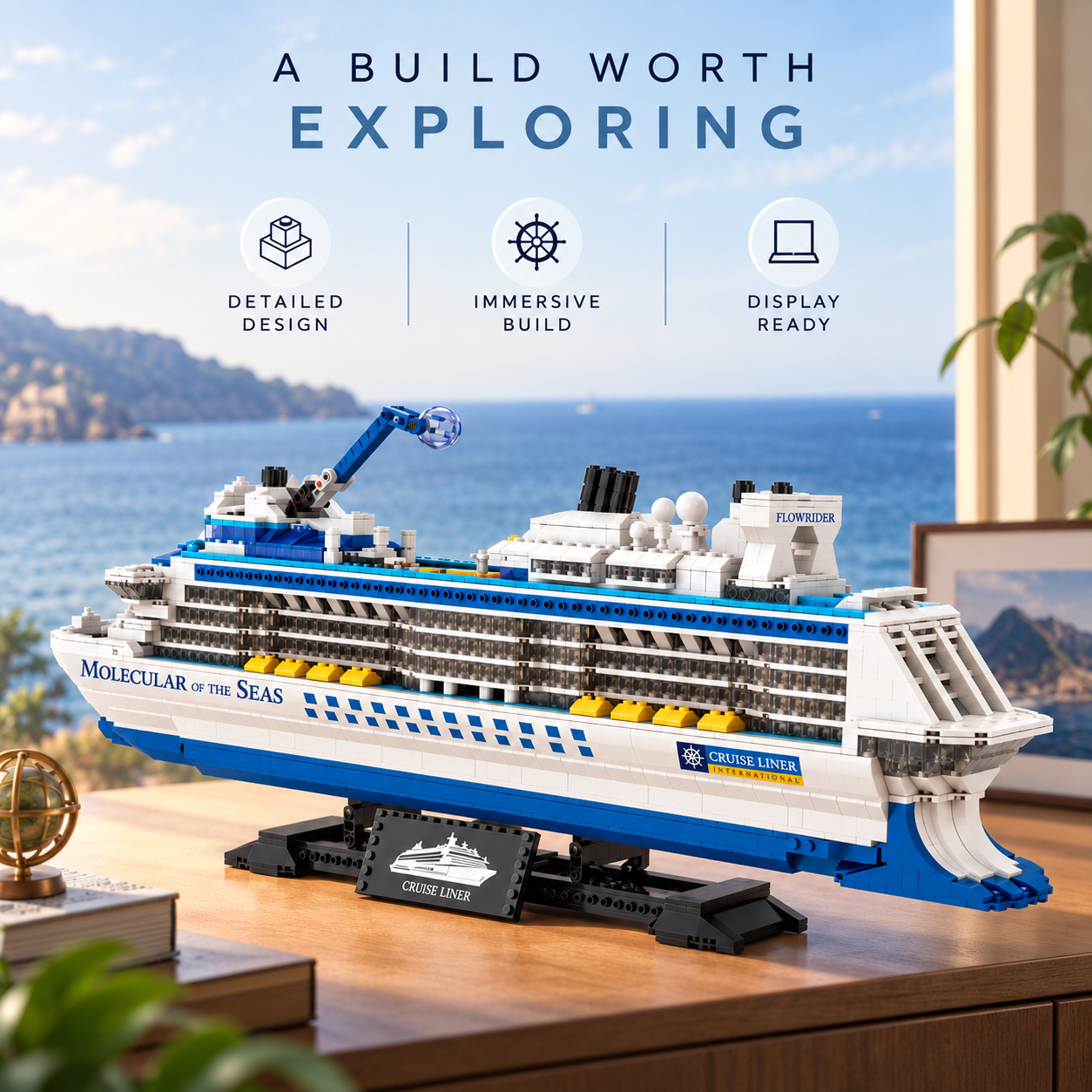 TechBricks Luxury Cruise Ship Building Blocks Set – 2,400+ Pieces