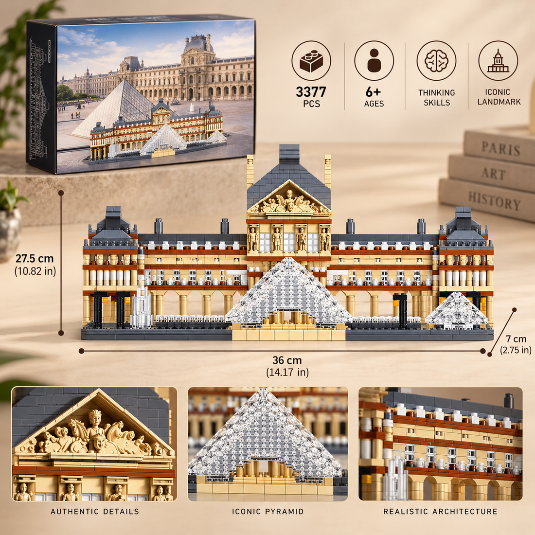 TechBricks Louvre Masterpiece Building Block Set – 3,377 Pieces