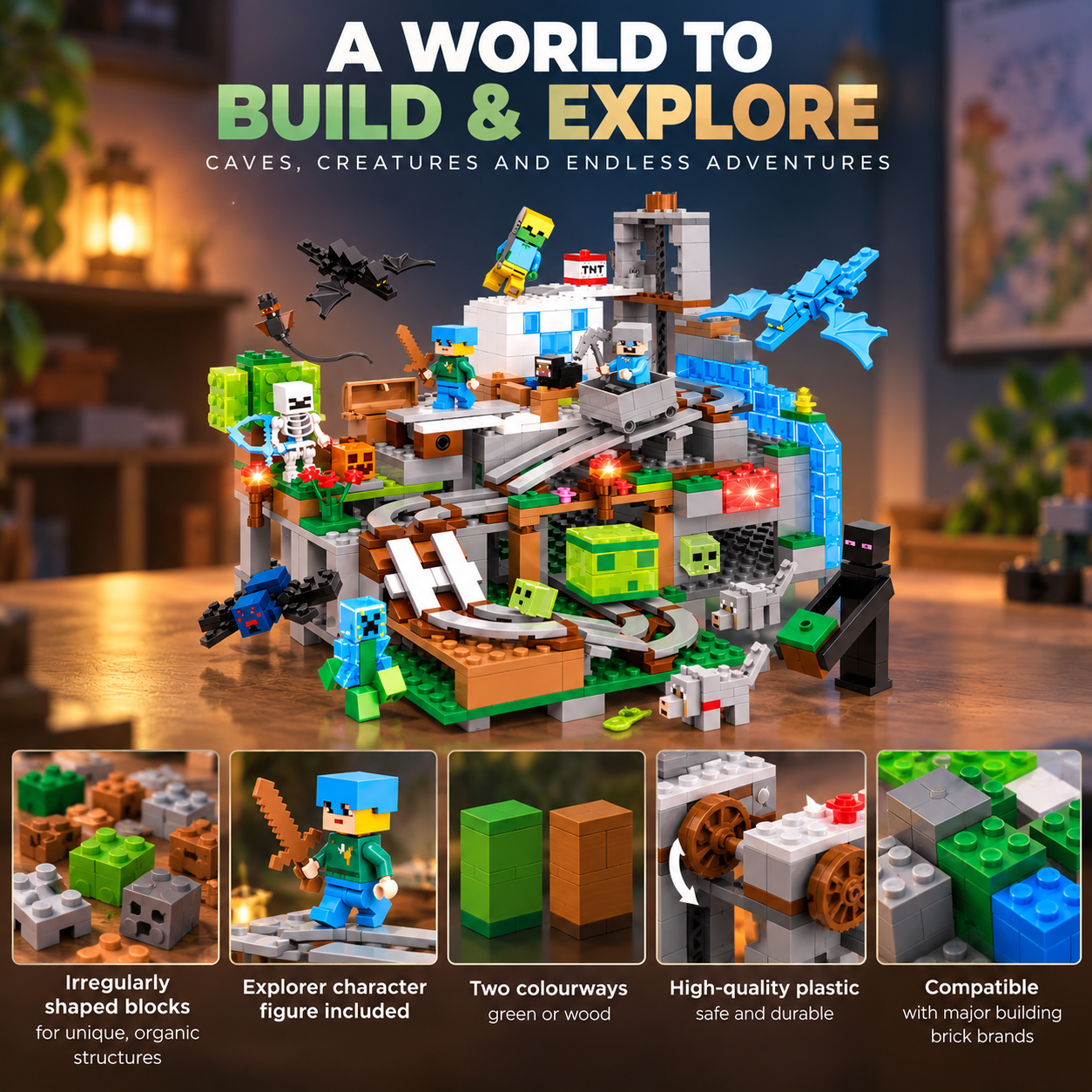TechBricks Cave Village Adventure Building Blocks Set