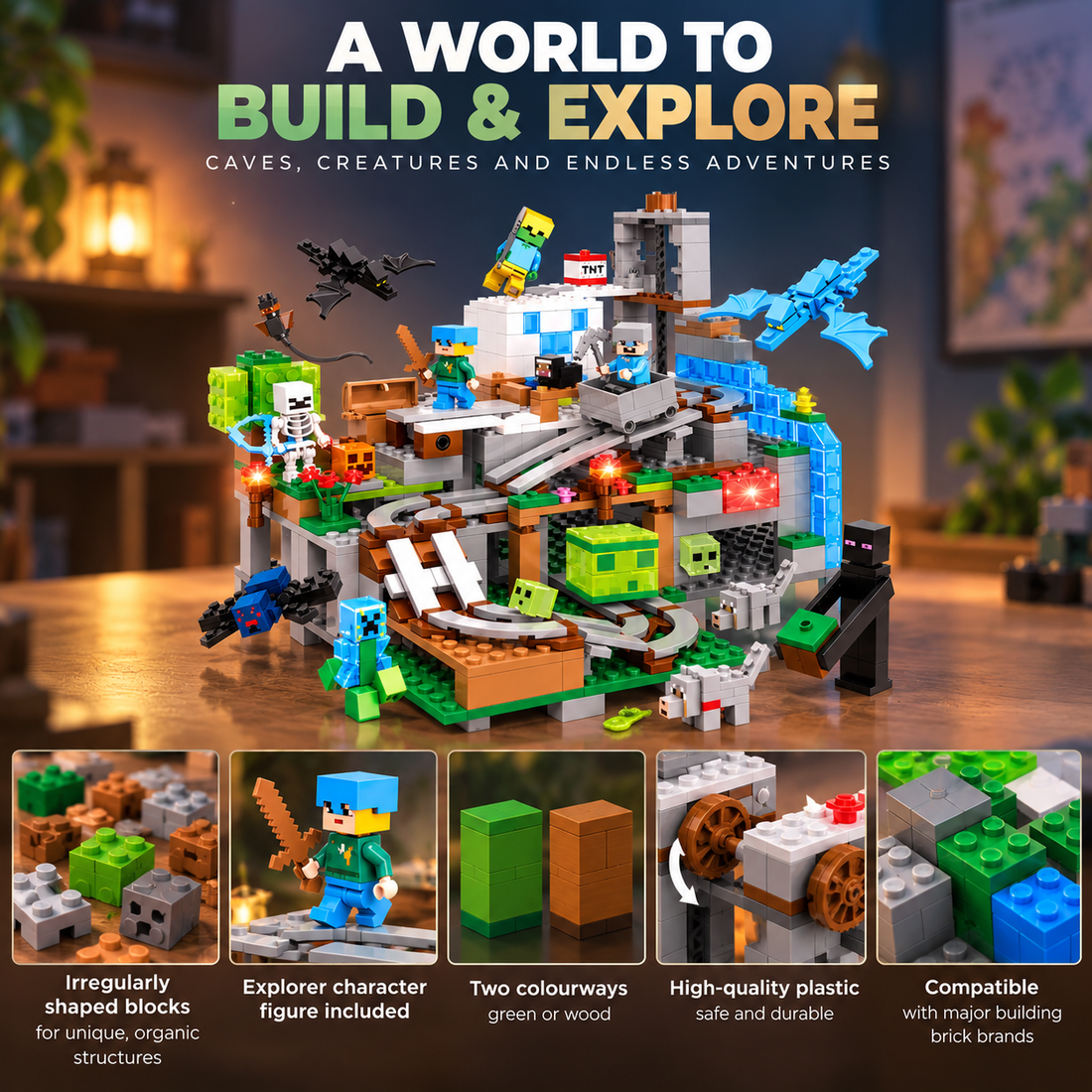 TechBricks Cave Village Adventure Building Blocks Set