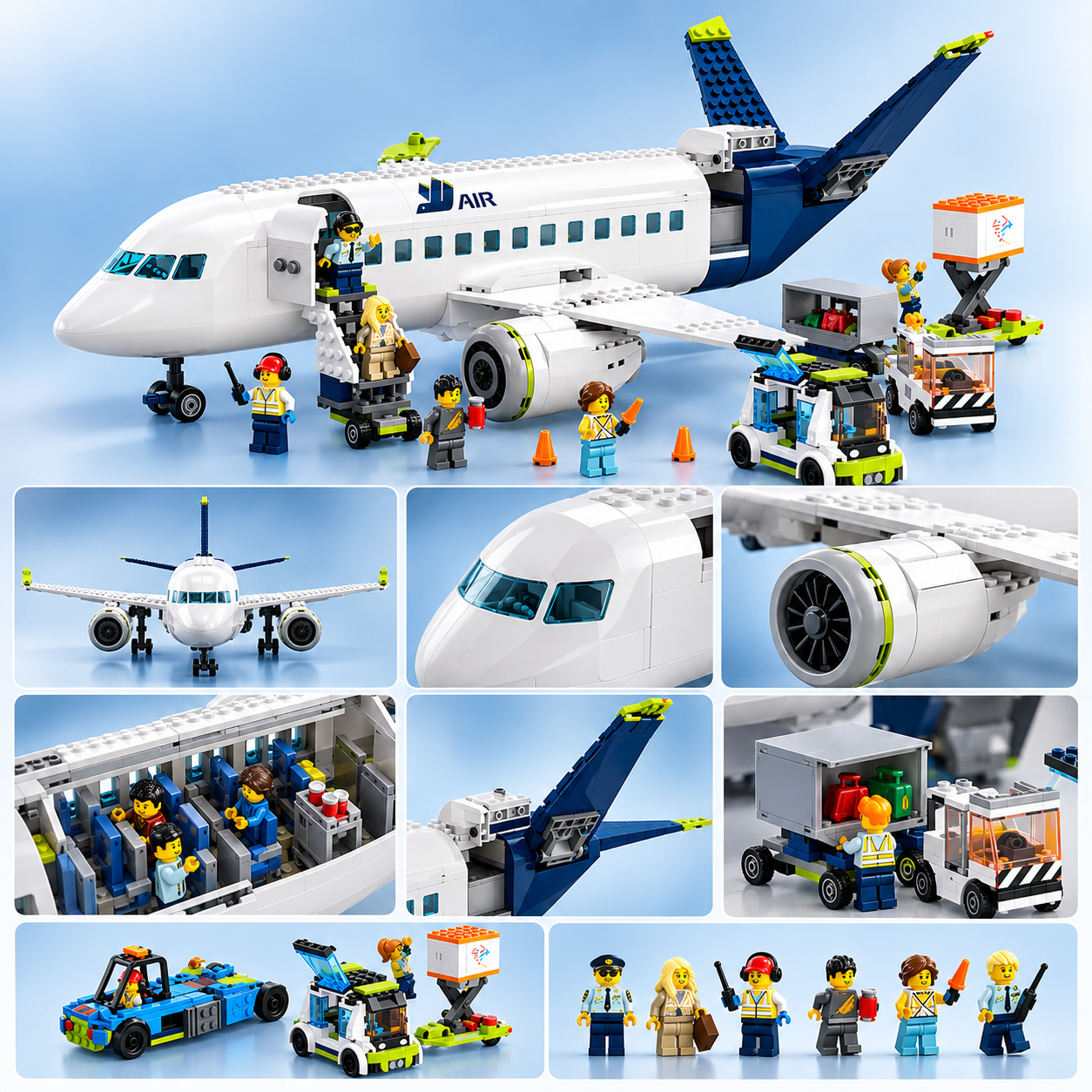 TechBricks Passenger Aircraft Building Block Set – 913 Pieces