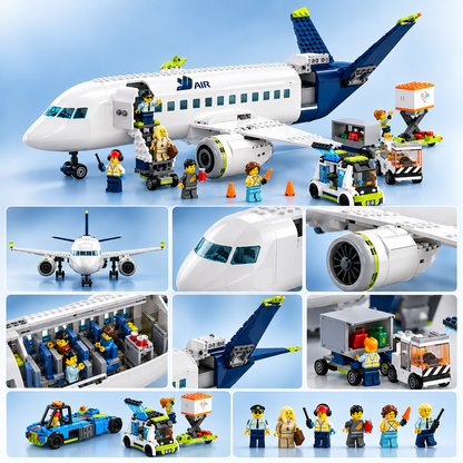Passenger aircraft building block set by TechBricks