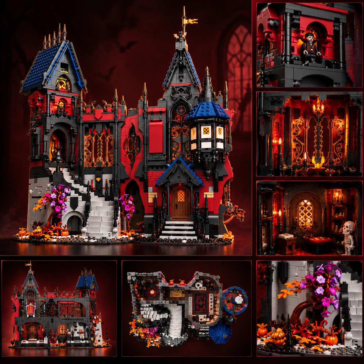 Gothic vampire castle building block set by TechBricks