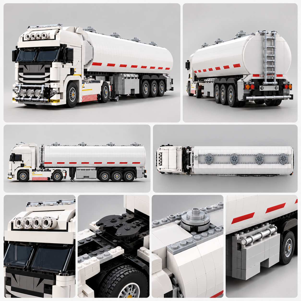 TechBricks Truck & Container Trailer Building Block Set — up to 699 pieces