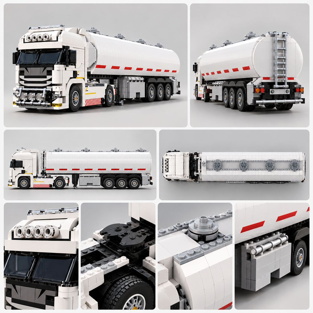 TechBricks Truck & Container Trailer Building Block Set — up to 699 pieces