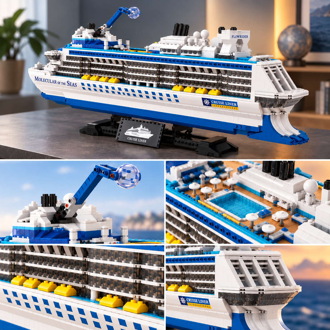 TechBricks Luxury Cruise Ship Building Blocks Set – 2,400+ Pieces