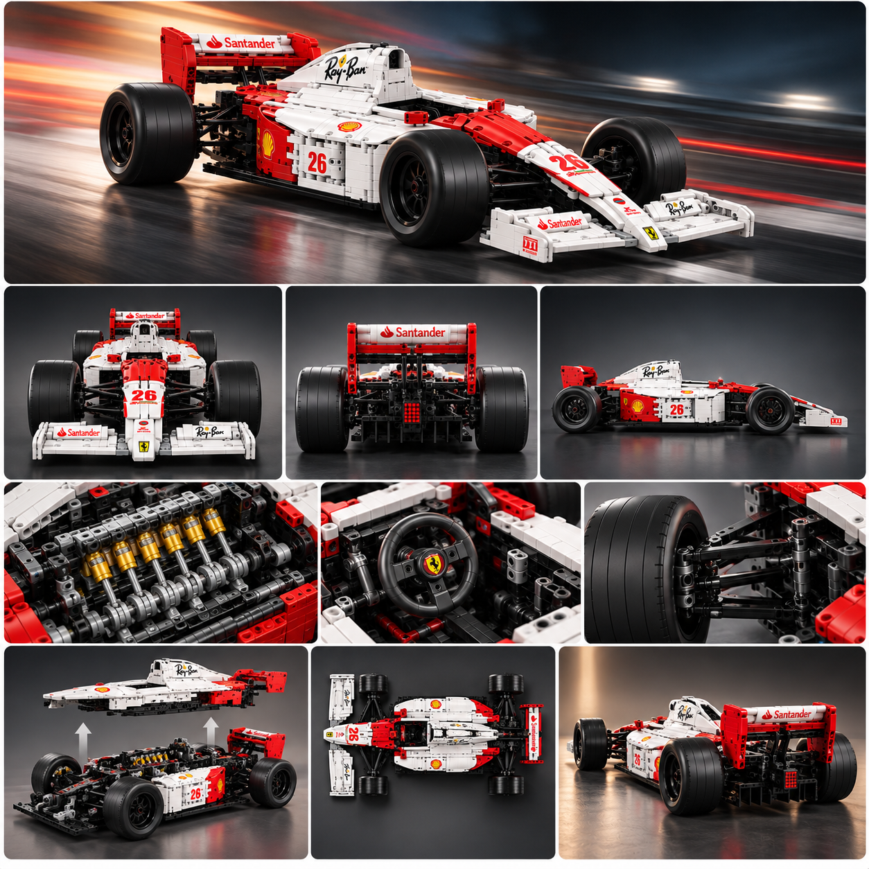 TechBricks MP4 Formula Racing Car Building Block Set — 1:8 Scale, 2800 pcs