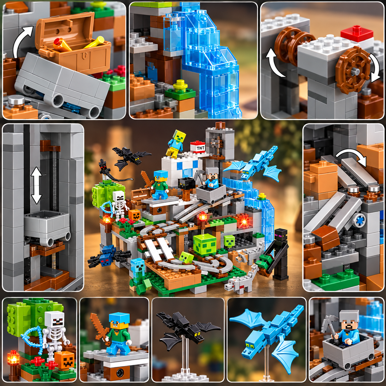 TechBricks Cave Village Adventure Building Blocks Set