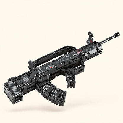 Military rifle display model building set by TechBricks