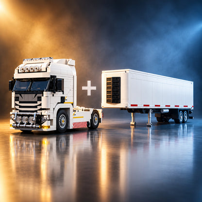Truck and container trailer building block set by TechBricks