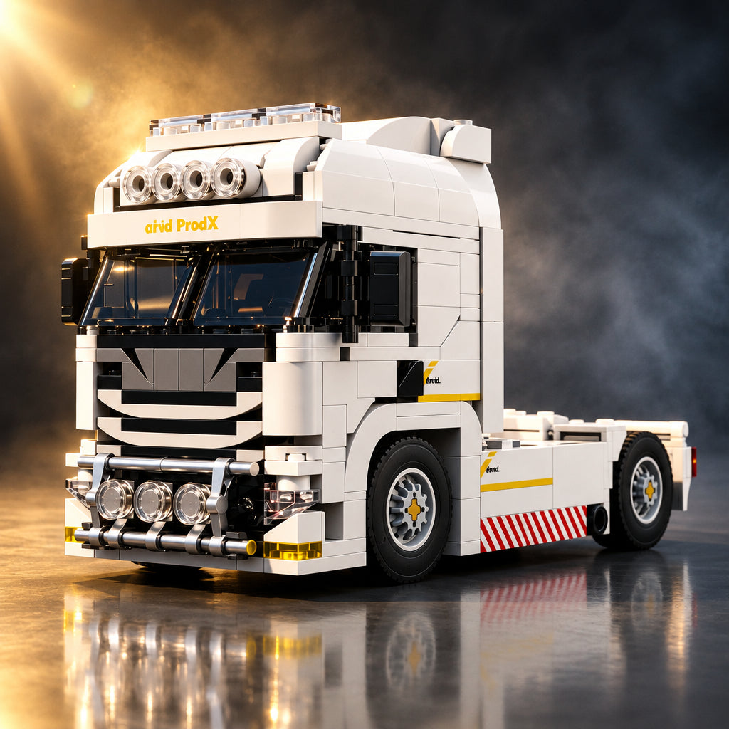 Truck and container trailer building block set by TechBricks