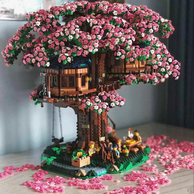 Cherry blossom house micro building set by TechBricks