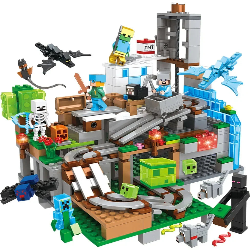 TechBricks Cave Village Adventure Building Blocks Set with Steve