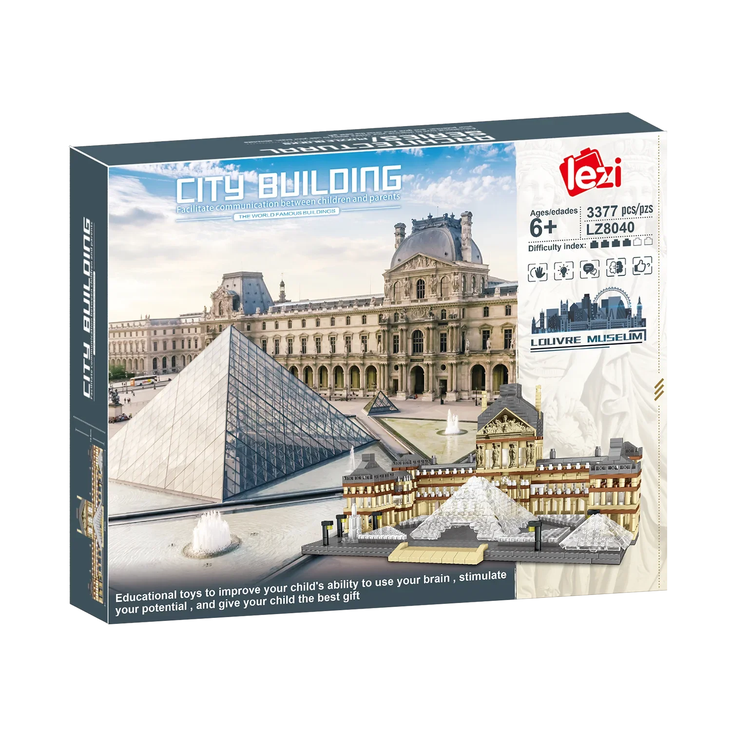 TechBricks Louvre Masterpiece Building Block Set - 3377 Pcs
