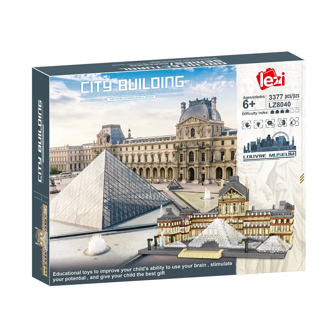 TechBricks Louvre Masterpiece Building Block Set - 3377 Pcs