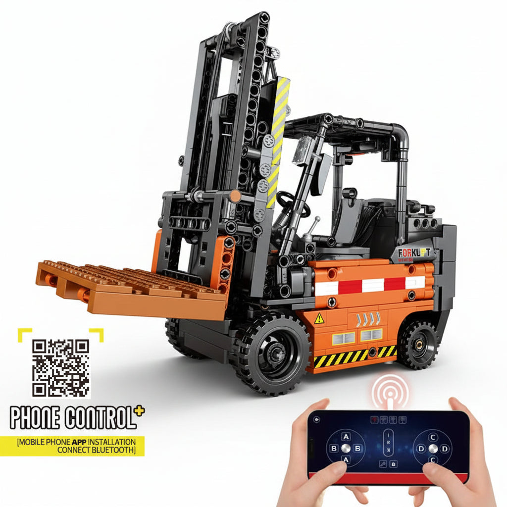 Techbricks Remote Control Forklift MOC Model Building Blocks 662PCS