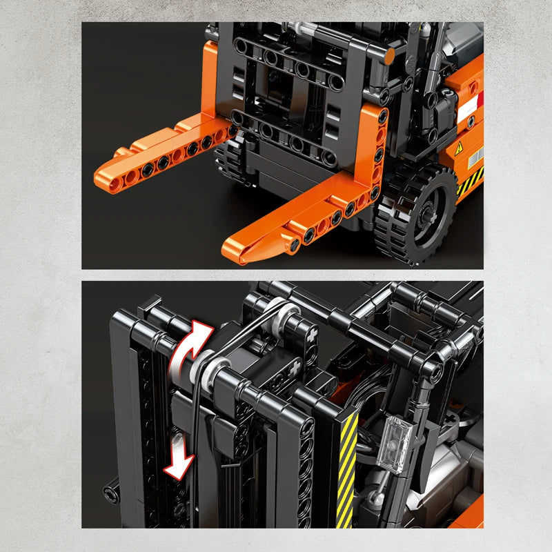 Techbricks Remote Control Forklift MOC Model Building Blocks 662PCS