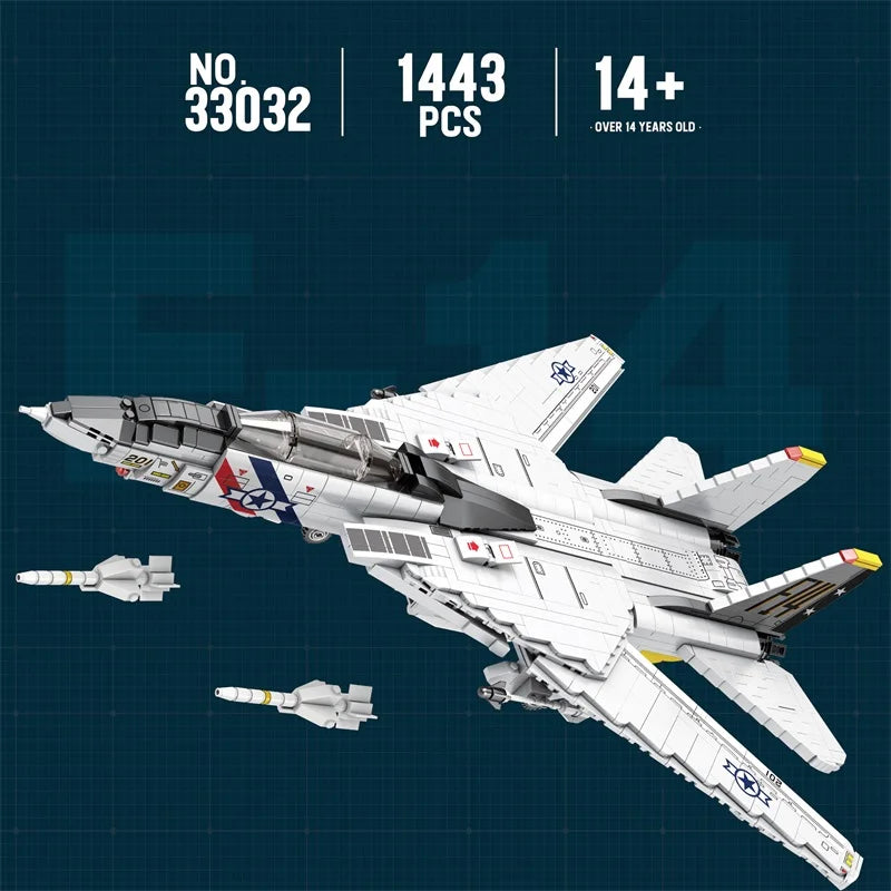 TechBricks F14 Fighter Jet Building Block Set
