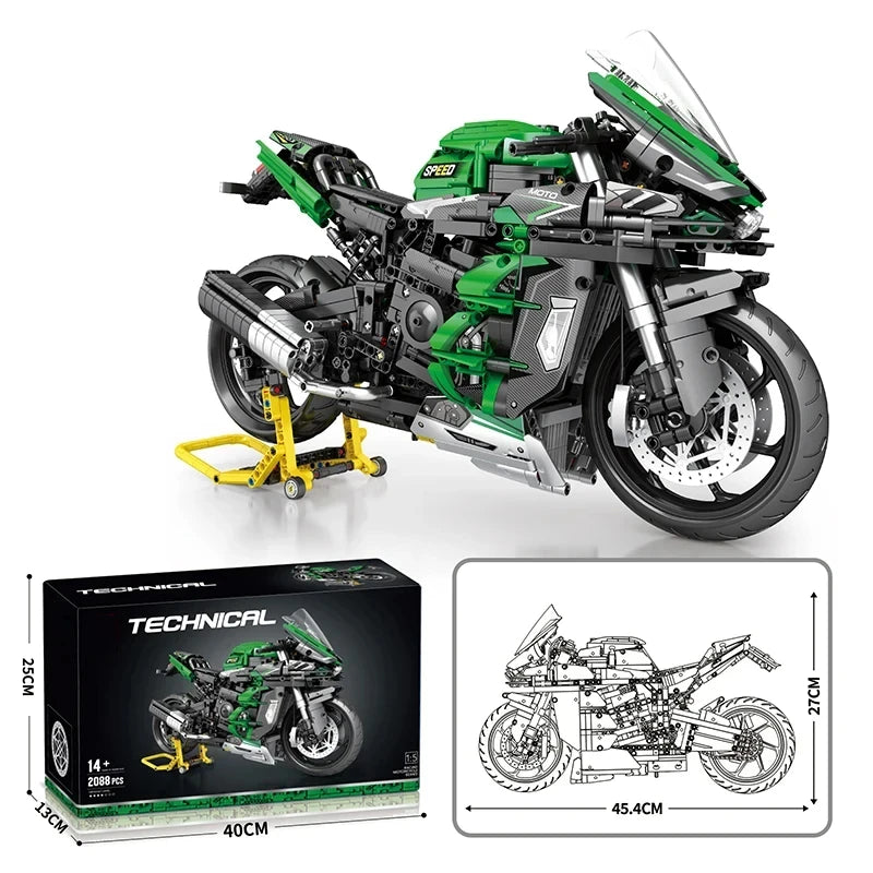TechBricks Motor Bike GT Building Block Model- 2088 Pieces