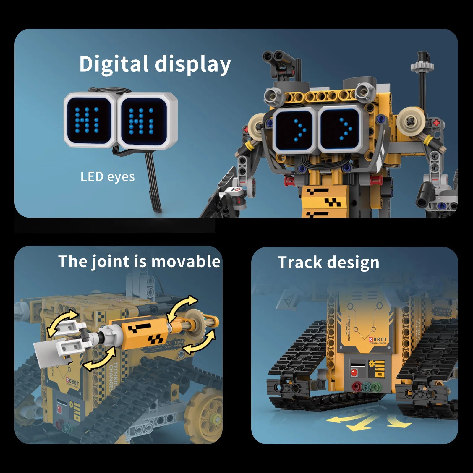 TechBricks Transforming 5-in-1 Remote Control Robot Building Blocks