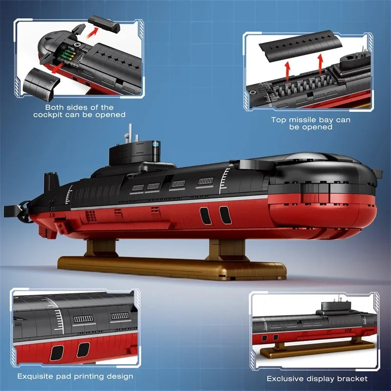 TechBricks Typhoon Class Submarine - Building Blocks Model - 2895 Pieces