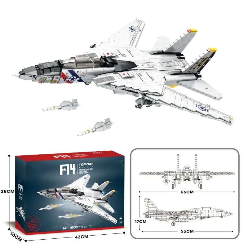 TechBricks F14 Fighter Jet Building Block Set