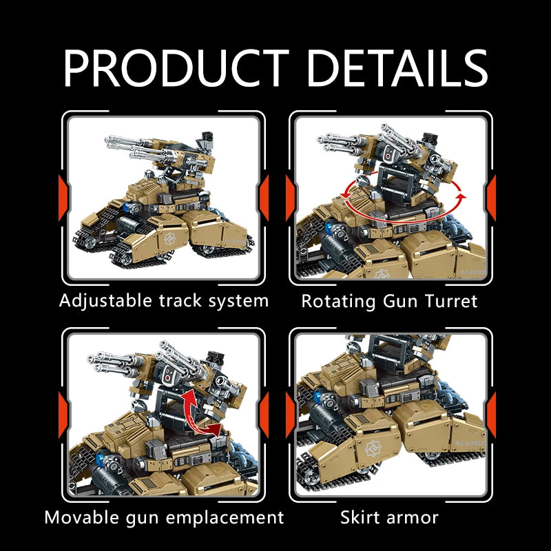 TechBricks Wandering Earth Mecha Tank Set - 488 Pieces