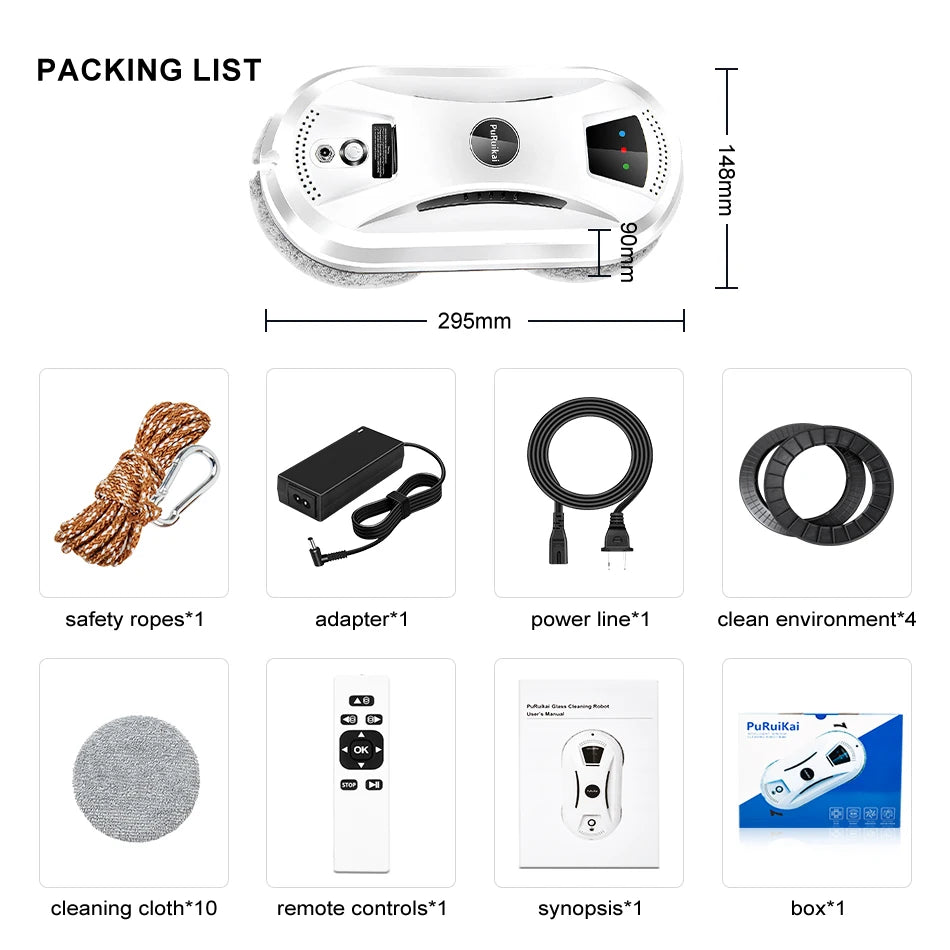 TechBricks Ultra Thin Robot Vacuum Window Cleaner