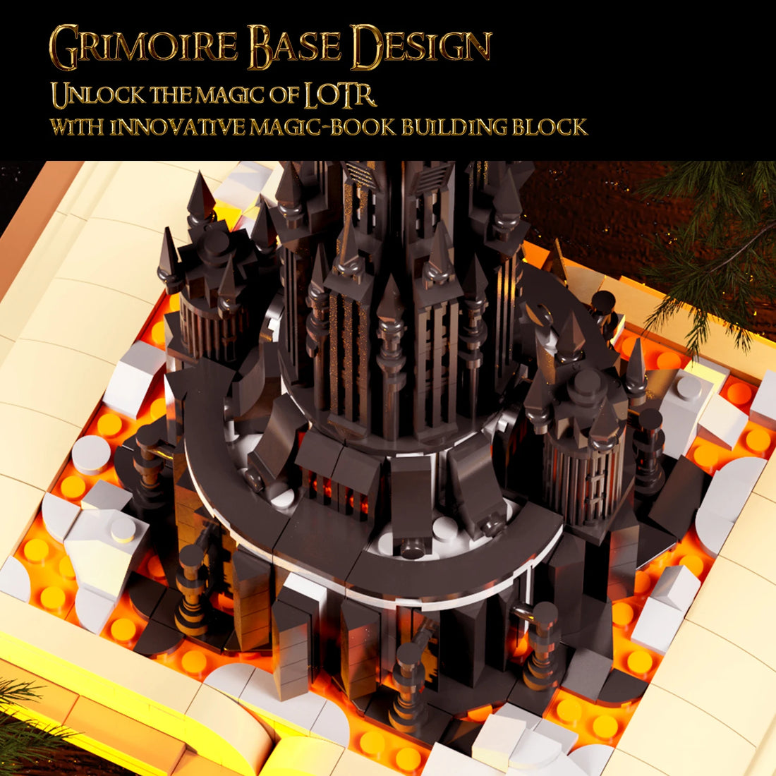 TechBricks Magic Castle Building Blocks Set with Lights - 966 Pieces