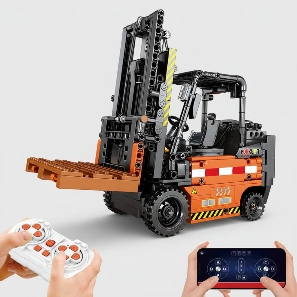 Techbricks Remote Control Forklift MOC Model Building Blocks 662PCS