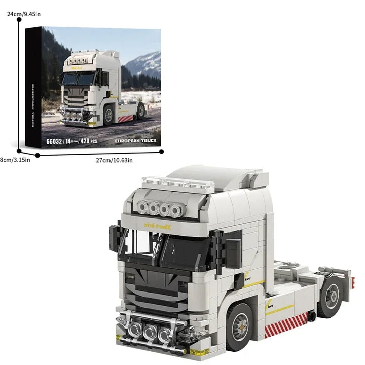 TechBricks Truck & Container Trailer Building Block Set — up to 699 pieces