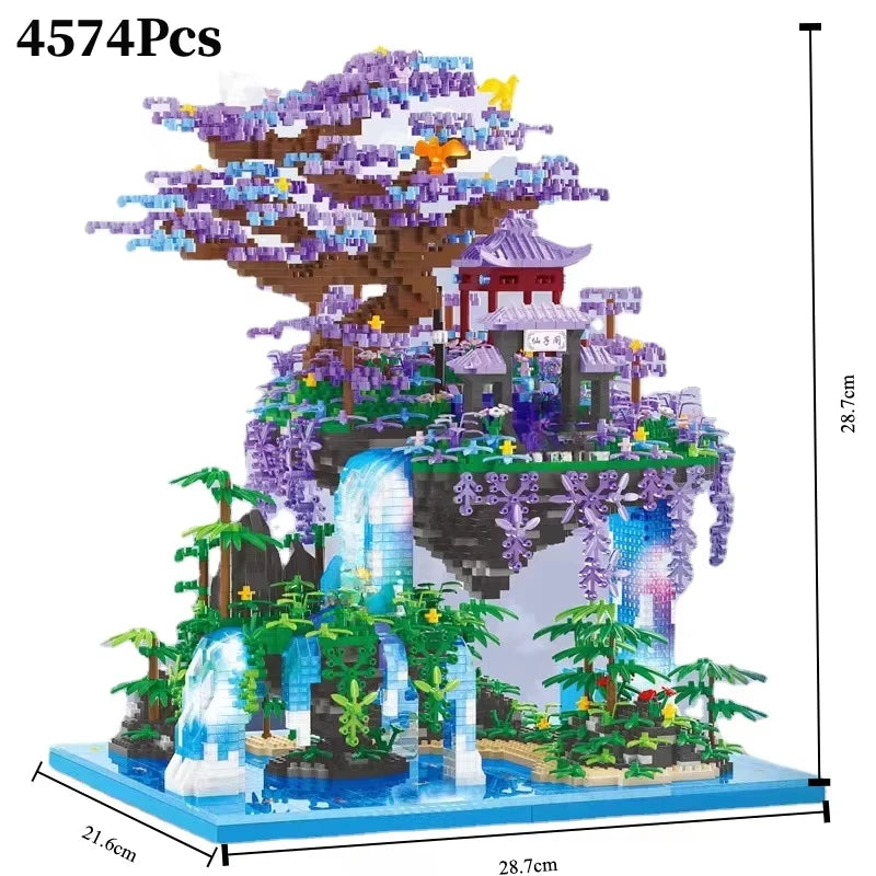 TechBricks Peach Blossom Castle Mini Block Set - 4574 Pieces
