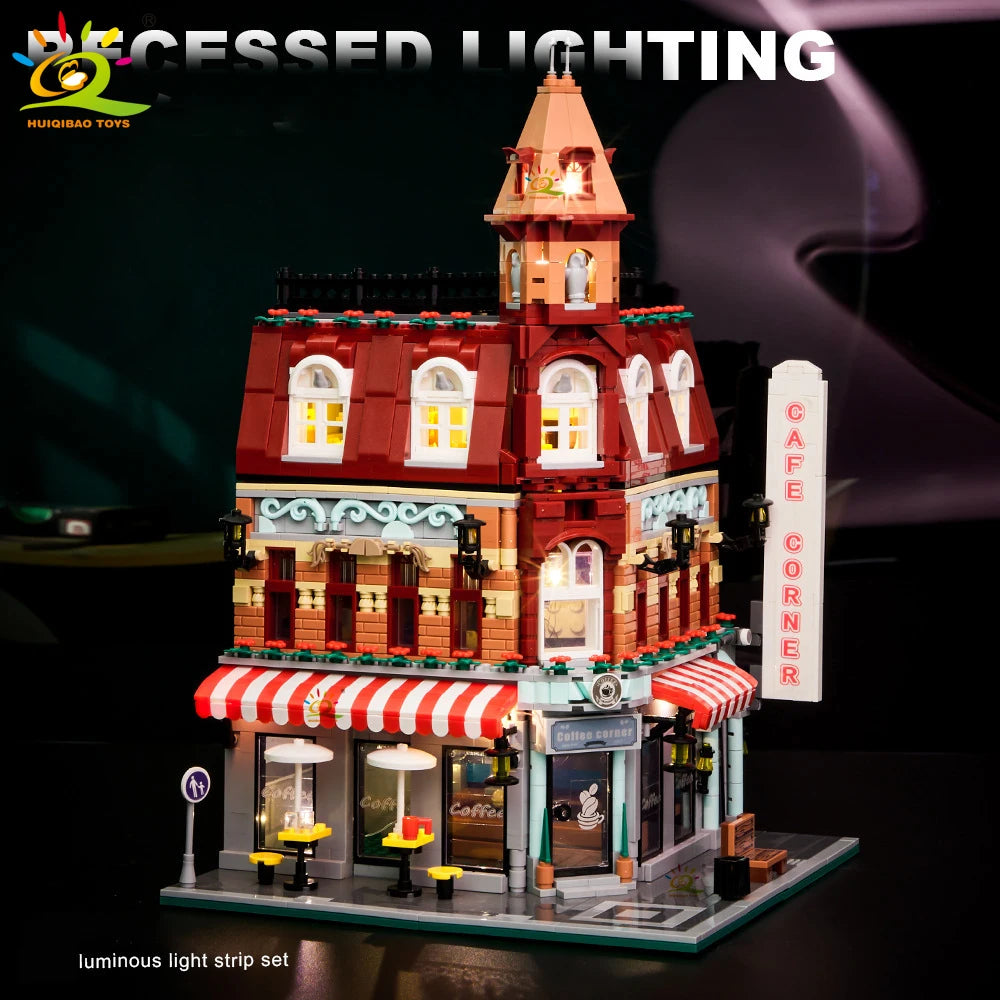 TechBricks Corner Coffee Shop Micro Building Blocks