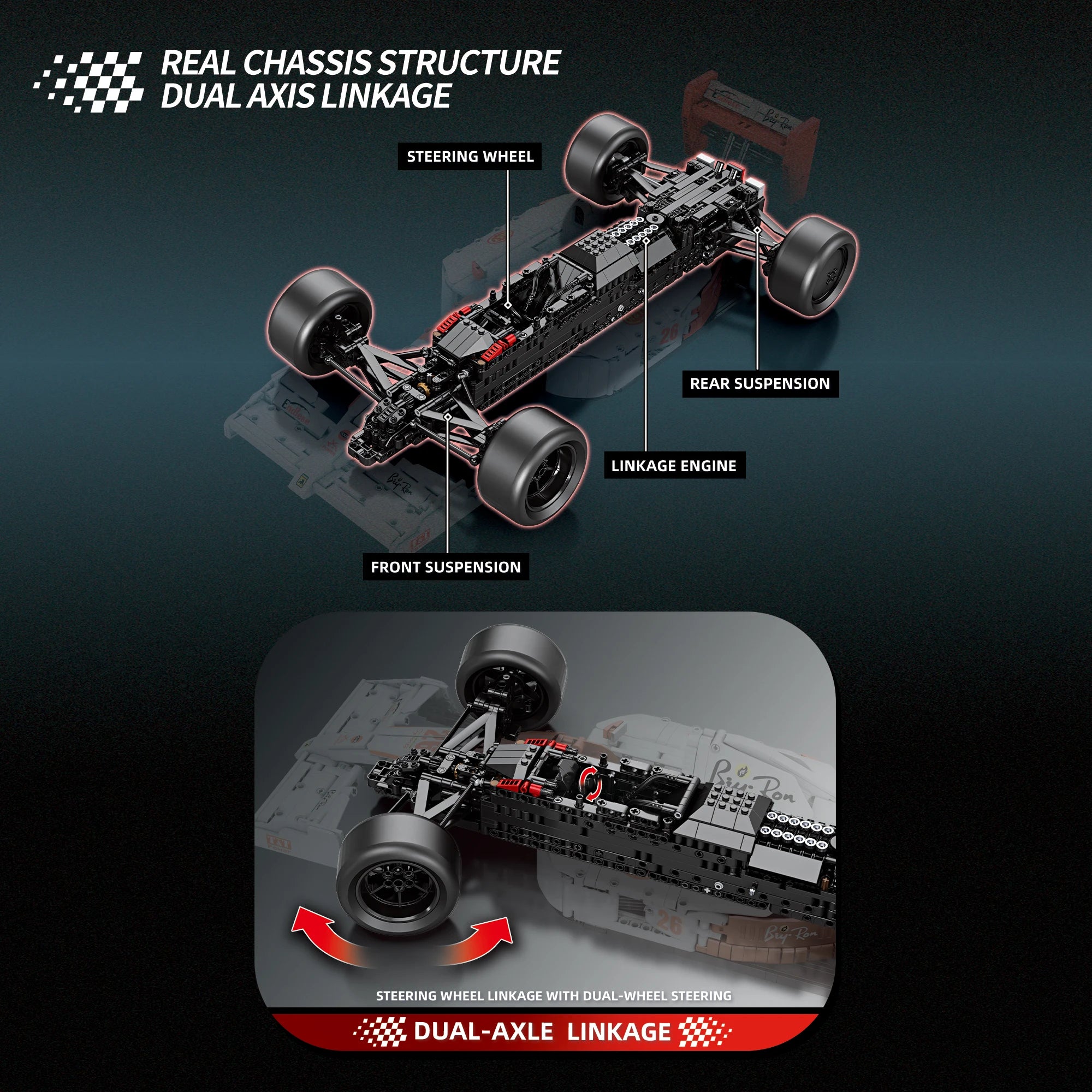 TechBricks MP4 Formula Racing Car Building Block Set — 1:8 Scale, 2800 pcs