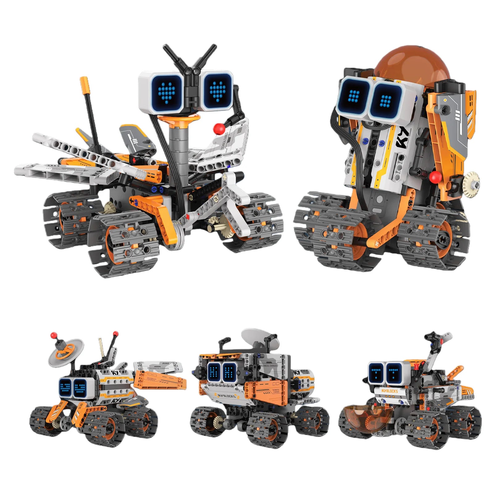 TechBricks Transforming 5-in-1 Remote Control Robot Building Blocks
