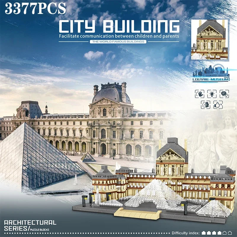 TechBricks Louvre Masterpiece Building Block Set - 3377 Pcs
