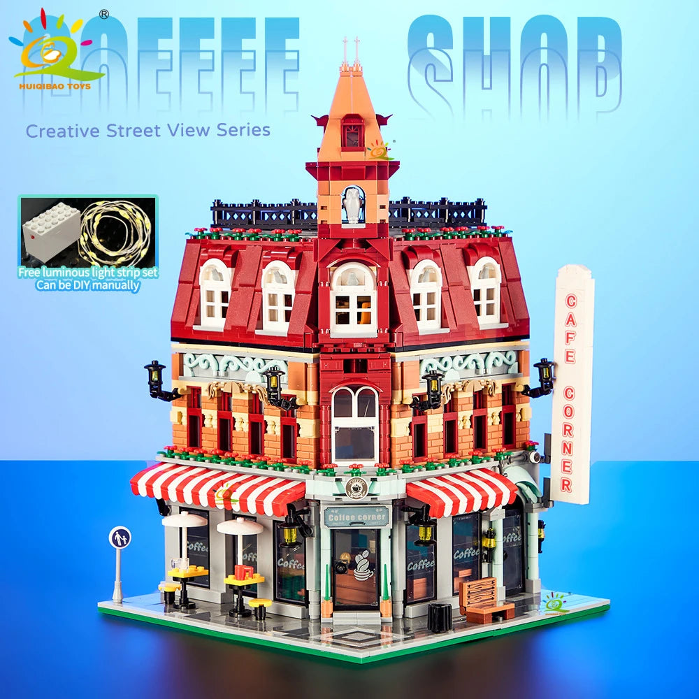 TechBricks Corner Coffee Shop Micro Building Blocks